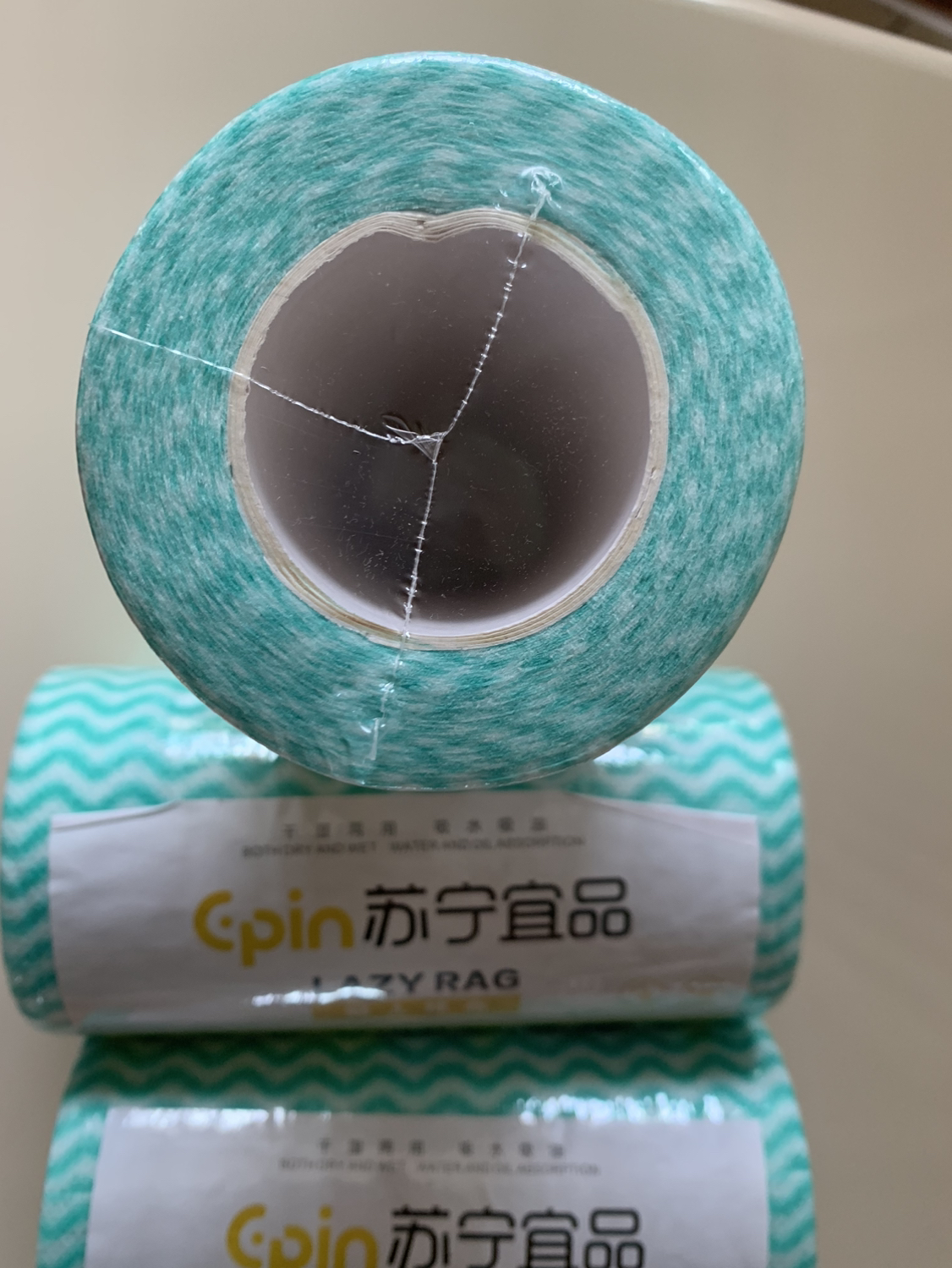 [苏宁宜品]新款彩色懒人抹布50片*3卷干湿厨房纸可水洗无纺布加厚一次性洗碗布颜色随机发货晒单图