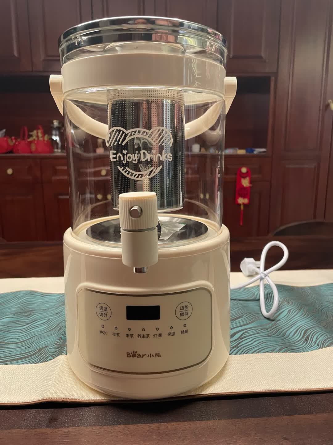 小熊(Bear)养生壶 养生桶花茶桶 水龙头烧水壶煮茶器煮茶壶 玻璃花茶壶电热水壶 3L大容量ZDH-F30F1晒单图