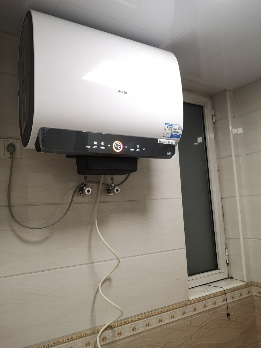 海尔(Haier)60升[小魔盒]瓷净美肤净水洗定制浴超薄扁桶双胆家用电热水器3.3KW变频速热BK3pro 60L晒单图