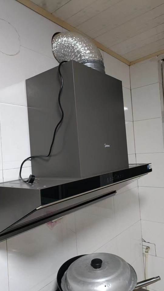 [高温蒸汽洗]美的(Midea)AK5Pro升级款顶侧一体跨界双腔 烟灶联动25m³大吸力 变频巡航 超薄近吸抽油烟机晒单图