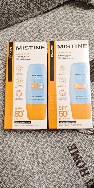 Mistine 蜜丝婷 新版小黄帽面部水润防晒霜40ml*2组合装 敏感肌适用晒单图