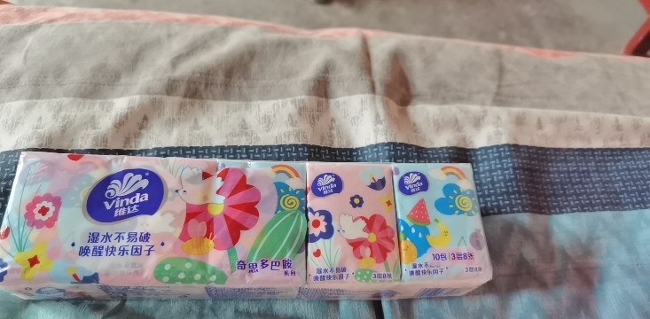 维达(Vinda)手帕纸奇思多巴胺系列纸手帕3层8片10包纸巾随身装便携式面巾纸小包装晒单图