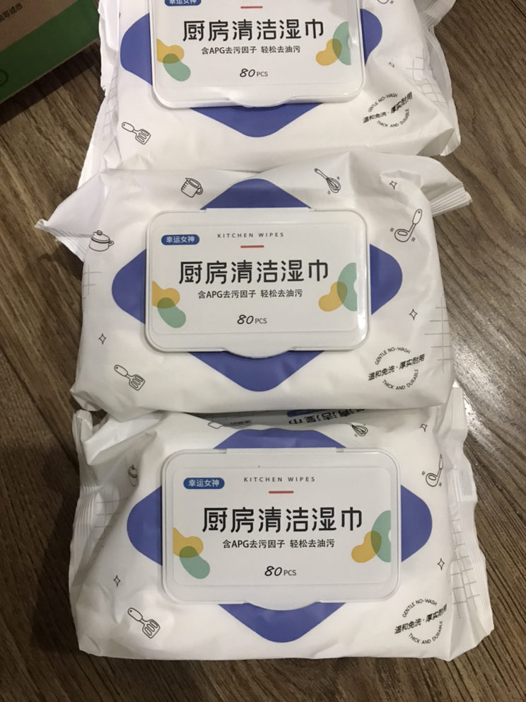 佳燕(JIAYAN)厨房湿巾加大加厚80抽一次性油烟厨具去油去污清洁湿纸巾80抽*3包[JY-CF832]晒单图