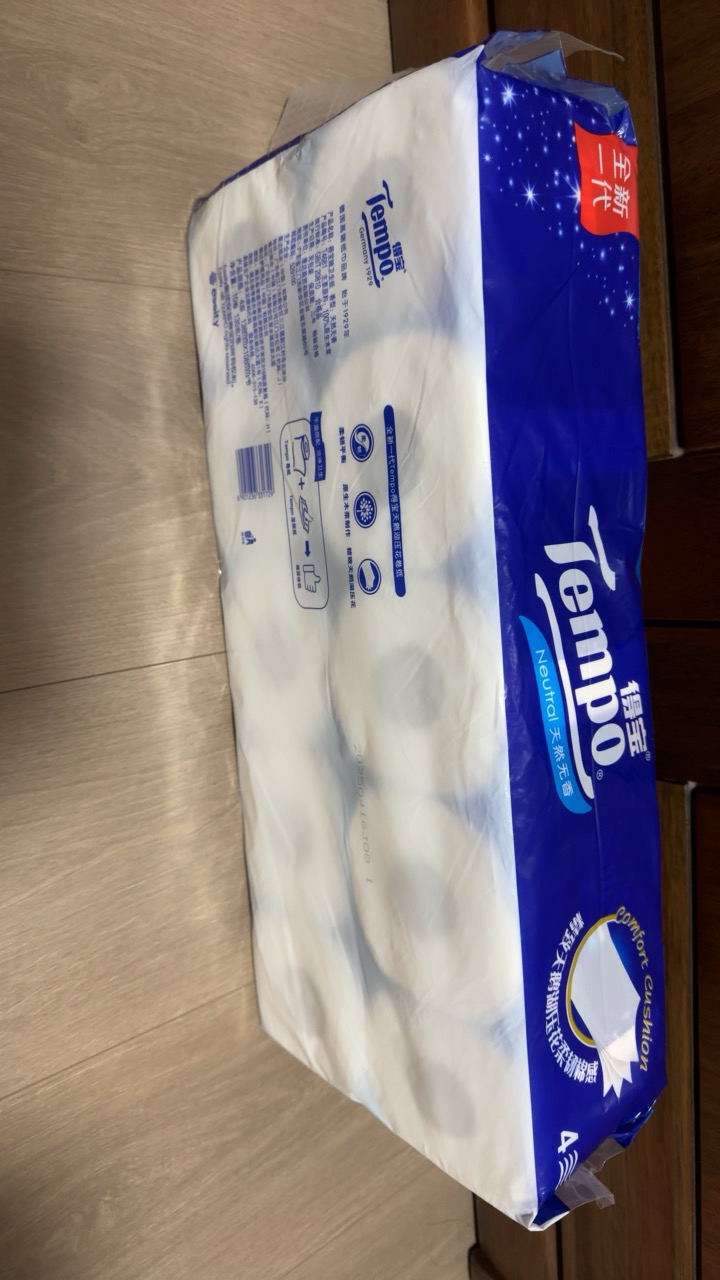 Tempo得宝天然无香经典有芯卷纸4层135g10卷卫生纸 四层加厚厕纸卫生纸家用实惠纸(整箱销售)(新旧包装交替发货)晒单图