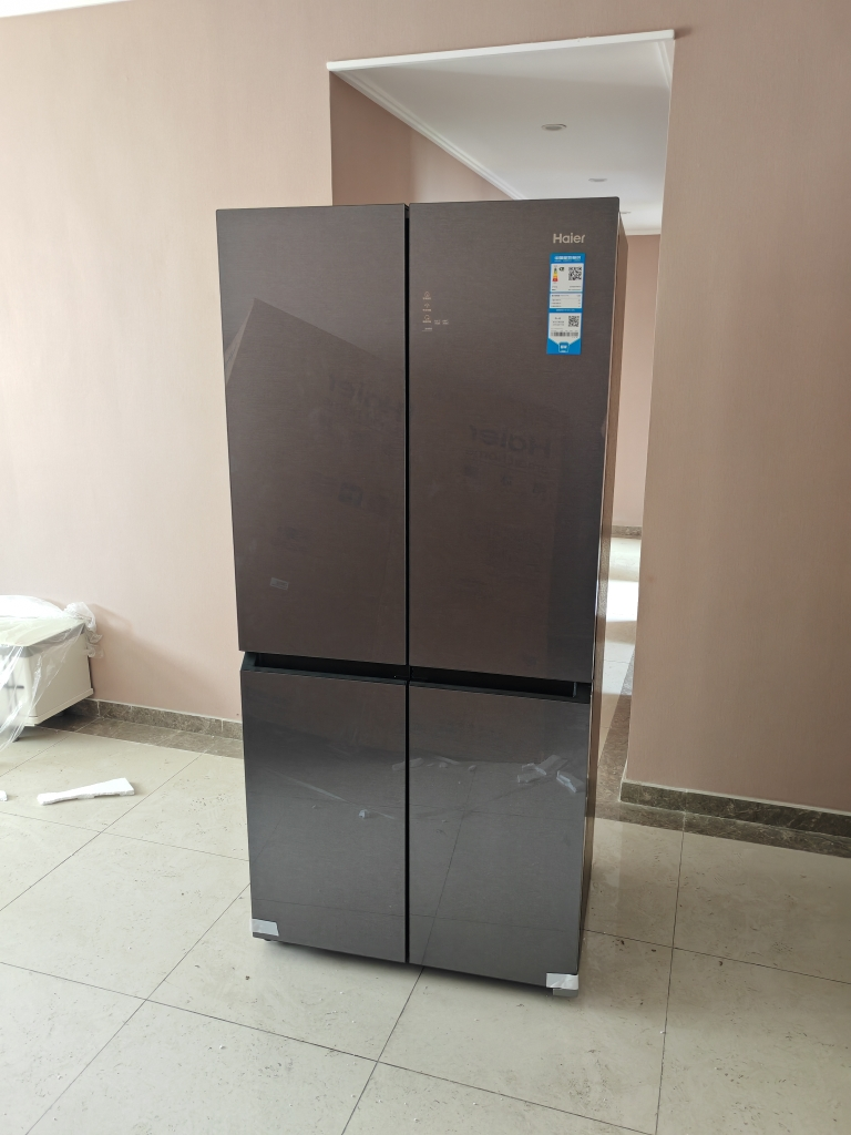 海尔(Haier)470升十字对开门嵌入冰箱 阻氧干湿分储 母婴三档变温 彩晶面板 BCD-470WGHTD5DS1晒单图