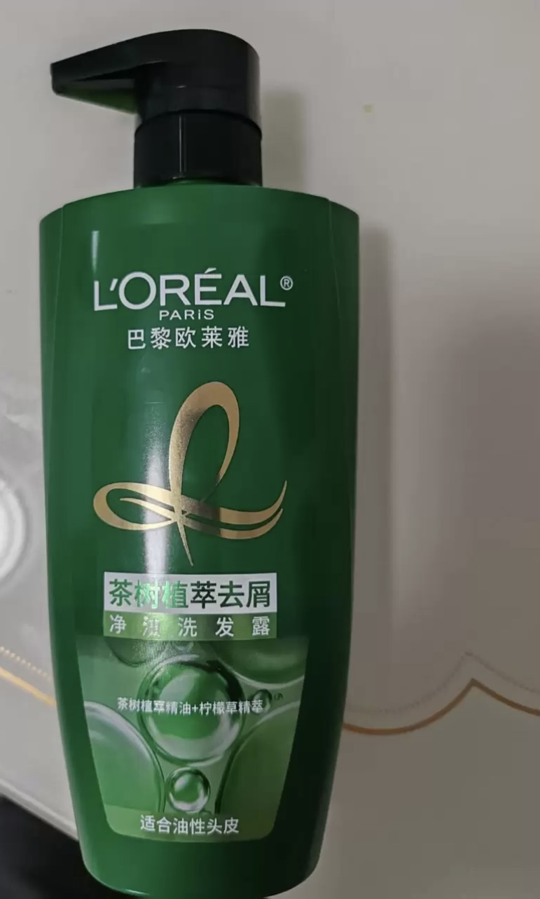 欧莱雅茶树植萃洗发水无硅油女去屑控油500mL*2瓶套装晒单图