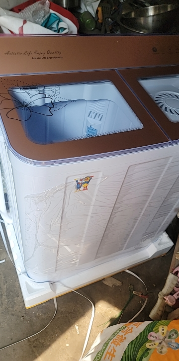 小鸭12公斤双缸洗衣机半自动双缸双筒家用大容量波轮洗脱两用 可单洗单脱水晒单图