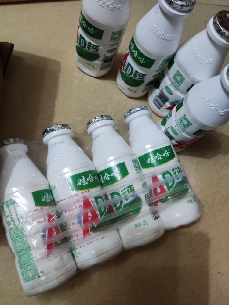 娃哈哈ad钙奶牛奶风味饮料儿童品乳酸甜奶220g*8瓶晒单图