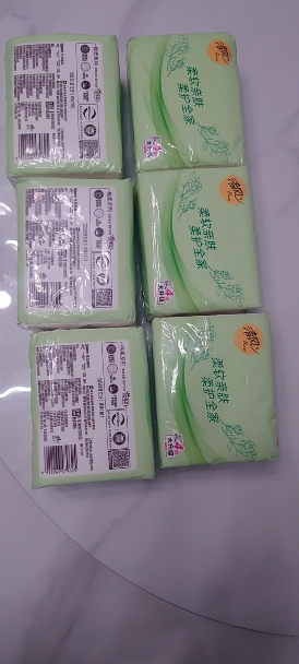 清风棉柔系列抽纸4层80抽家用实惠装餐巾纸面巾纸卫生纸巾6包晒单图