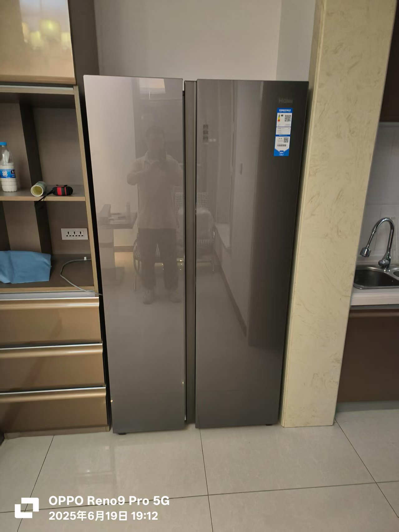 海尔(Haier)539升对开门嵌入冰箱 彩晶一级变频 阻氧干湿分储 DEO净味家用 BCD-539WGHSSE5SL晒单图