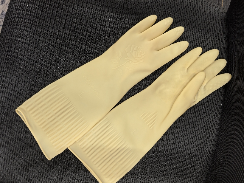 约盾 38CM天然乳胶防护防水清洁工作手套 L5380/双晒单图