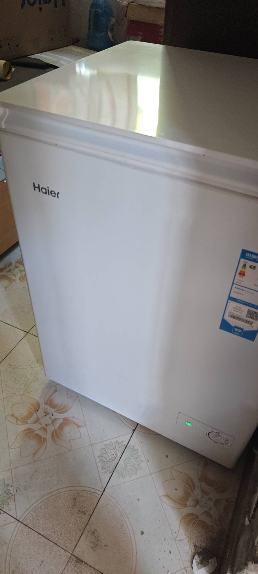 海尔(Haier)142升 家用卧式冰柜 冷柜 小冰箱 减霜80% 一级能效 断电保护 带脚轮BC/BD-142GHDT晒单图