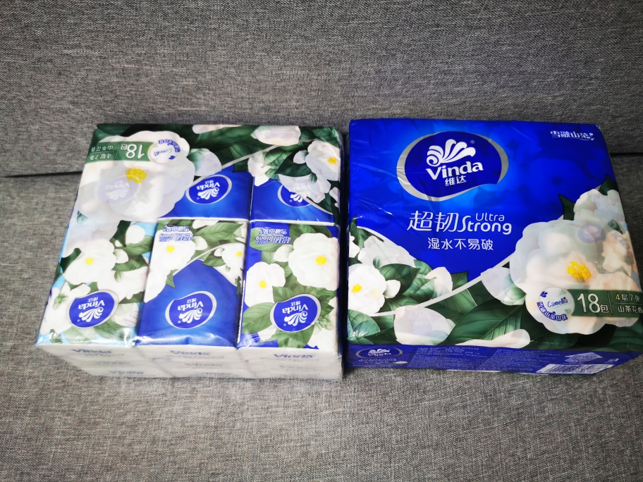 维达(Vinda)维达手帕纸山茶花香超韧36包提装纸手帕餐巾纸卫生纸超韧晒单图