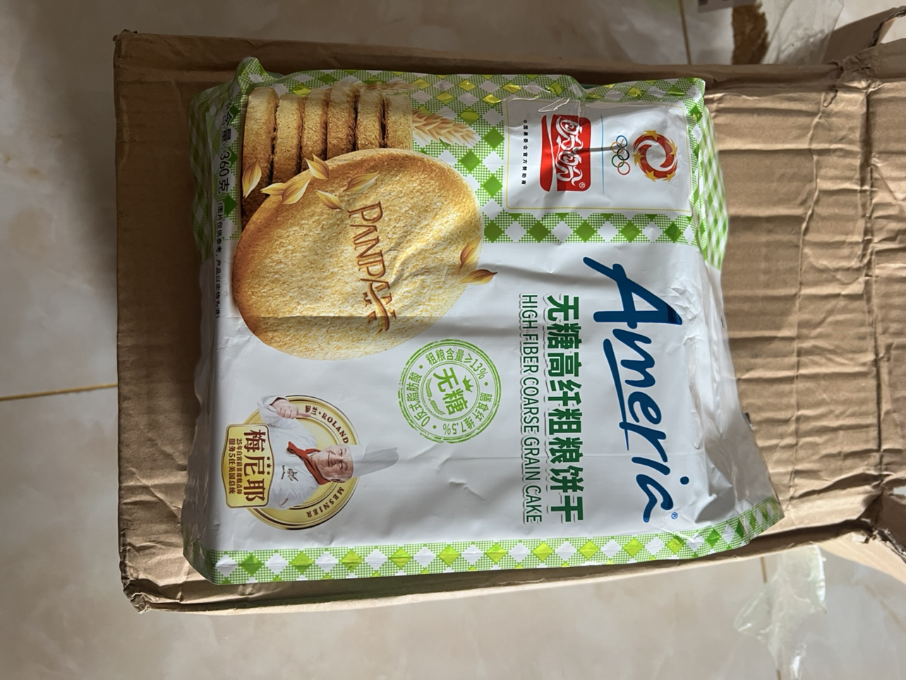 盼盼梅尼耶无糖高纤粗粮饼干360g袋休闲零食品营养早餐下午茶晒单图