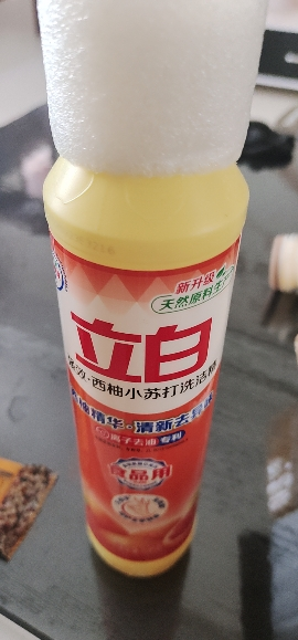 立白西柚小苏打洗洁精408g去油除异味食品用果蔬放心洗晒单图