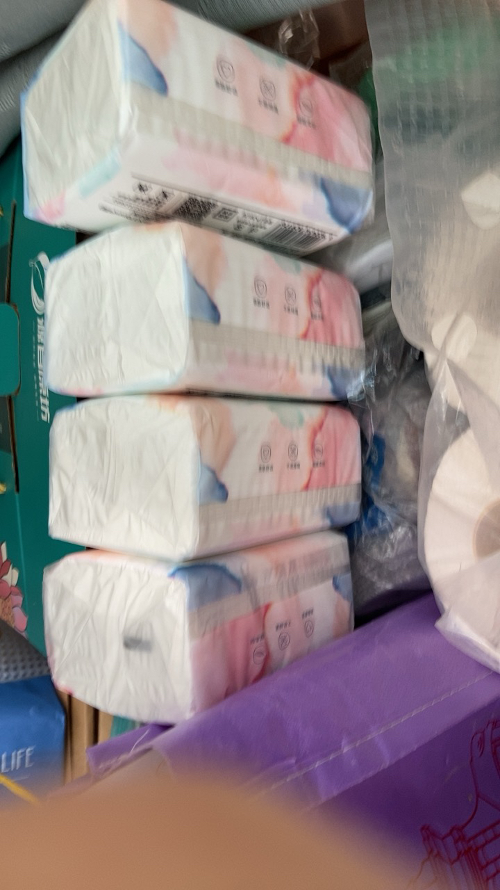 蓝漂抽纸 4层76抽(304张)*4包白色加厚面巾纸卫生纸巾家用厕纸擦手纸晒单图