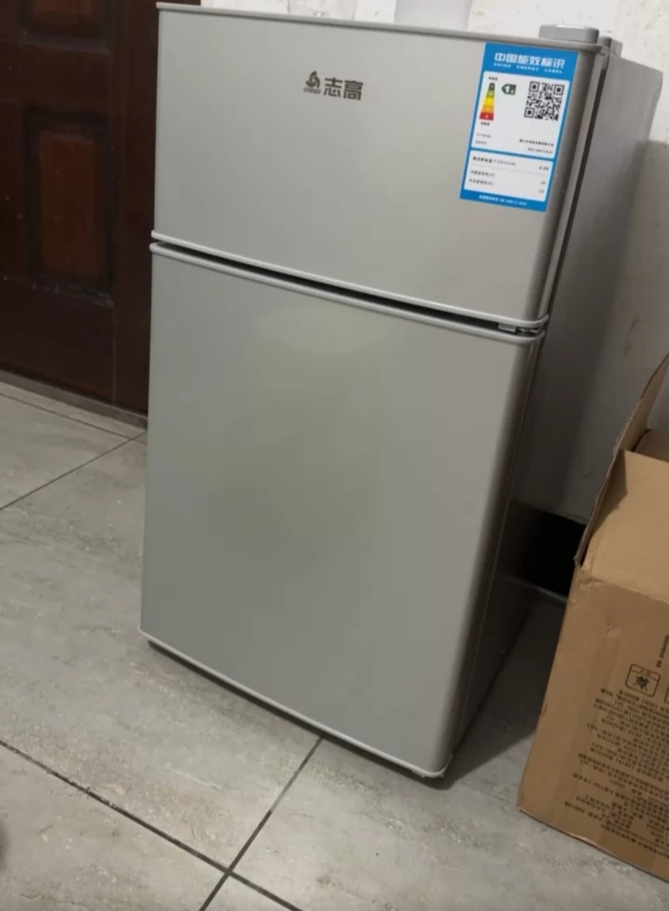 志高(CHIGO)BCD-69A158L小型双门迷你小冰箱 家用双开门电冰箱 节能两门冰箱小闪亮银直冷晒单图