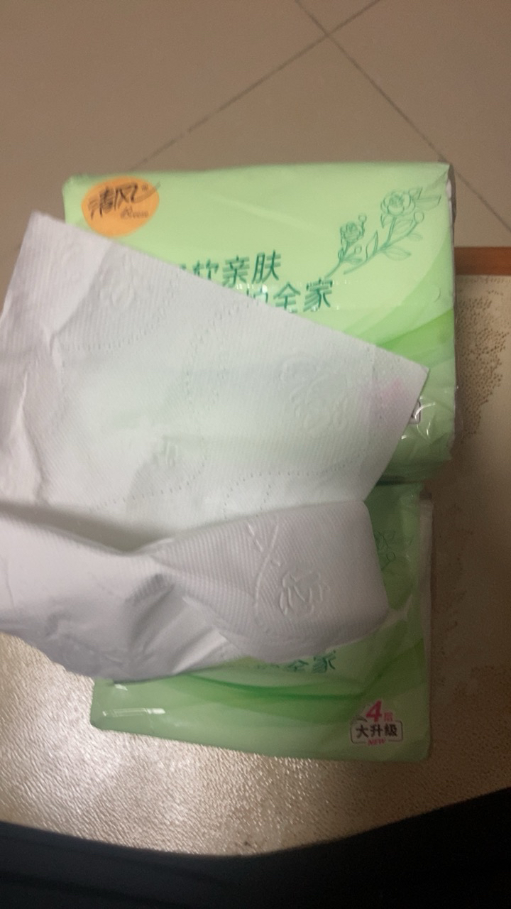 清风棉柔系列抽纸4层80抽家用实惠装餐巾纸面巾纸卫生纸巾3包晒单图