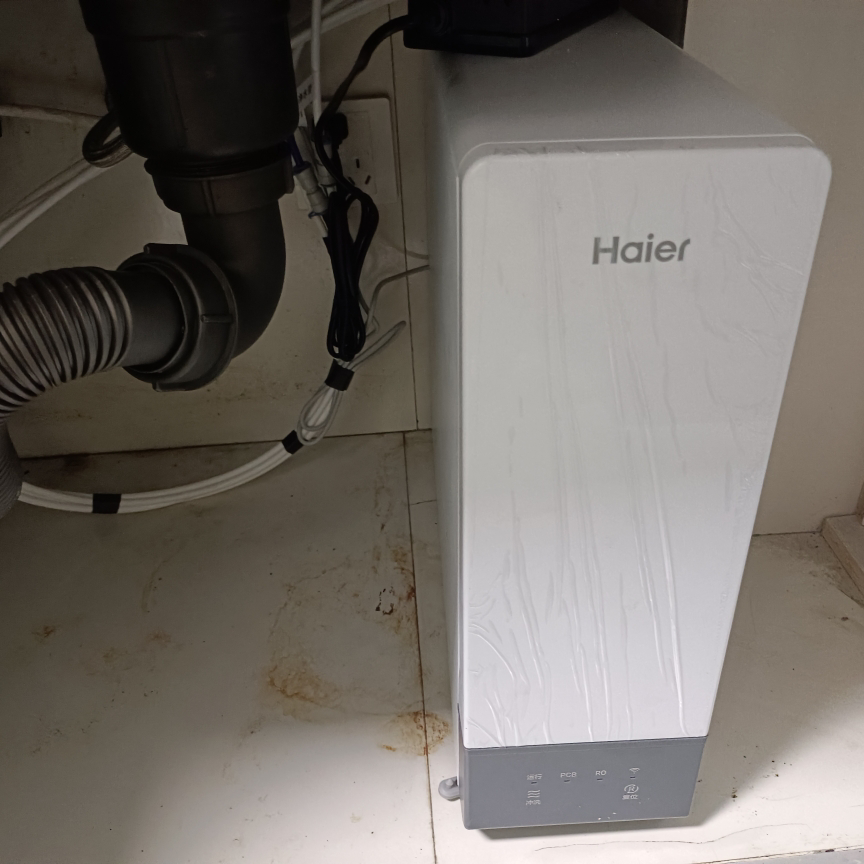 海尔(Haier)鲜活水净水器家用净水机1000G大通量双出水厨下式RO反渗透母婴直饮净水器HRO10H11晒单图