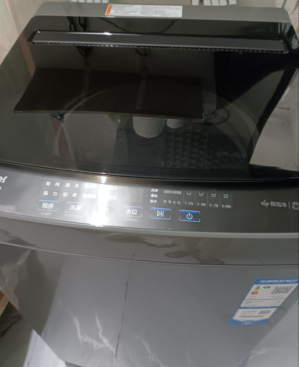 海尔(Haier)10公斤 变频 全自动 波轮洗衣机 1.0洗净比 纳米微泡净 除菌除螨 XQB100-BZ20B0晒单图