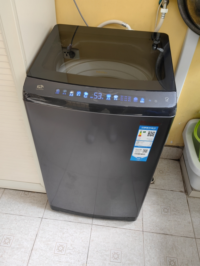 海尔(Haier)10公斤 波轮洗衣机 变频全自动 双动力系列 晶彩触控大屏 高洗净比 玻璃盖XQS100-BZ556晒单图