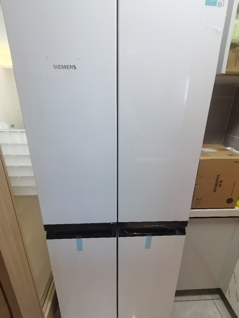 西门子(SIEMENS)481升混冷无霜双循环十字四开门冰箱 铂金净风除味清新 支持国家补贴 KM49EA20TI 白色晒单图