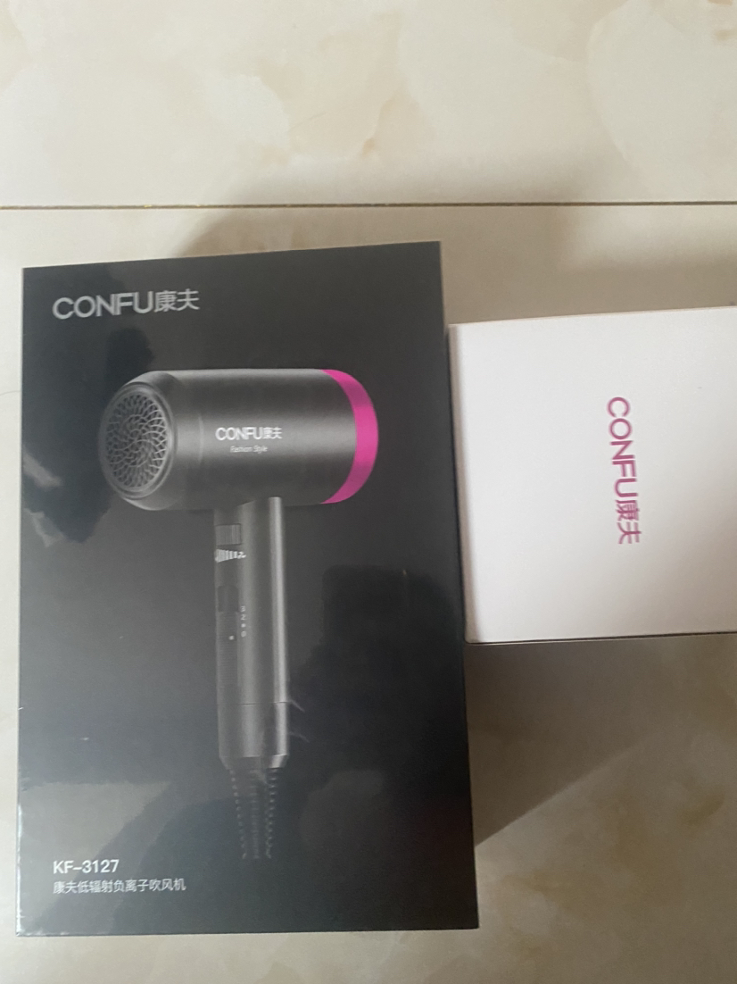 康夫(CONFU)家用电吹风机 低辐射孕妇婴儿适用 过热保护 3档家用大功率速干恒温负离子护发KF-3127 1800W晒单图