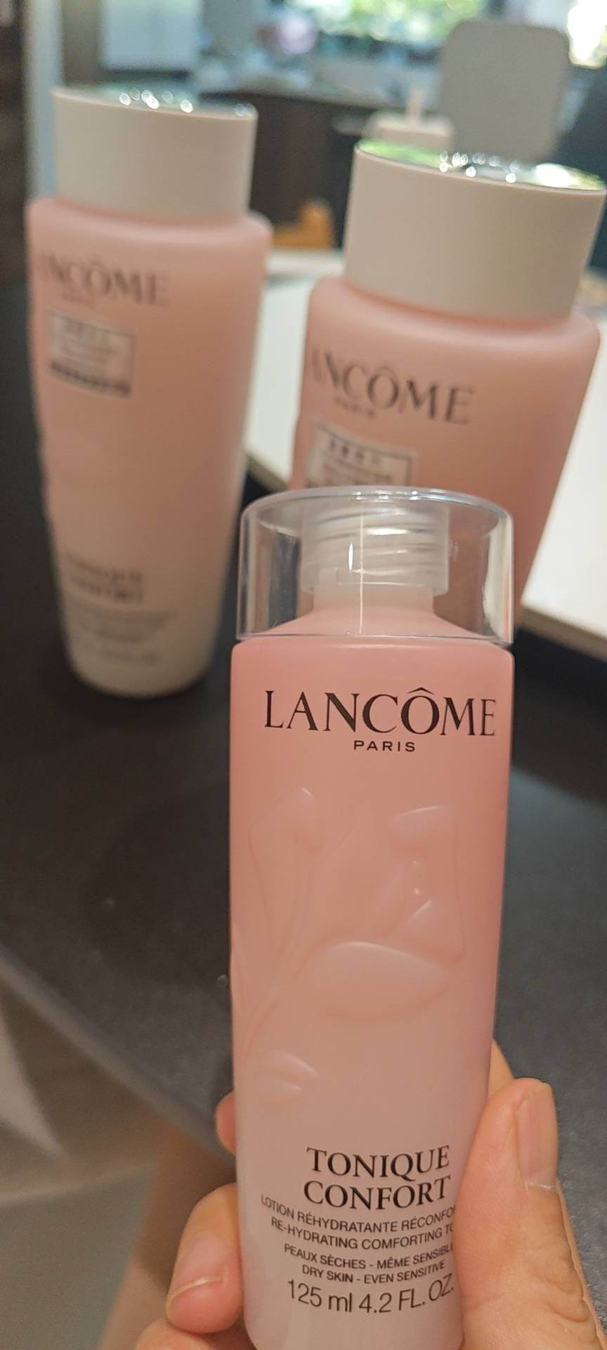 LANCÔME 兰蔻玫瑰露清滢柔肤粉水爽肤水400毫升干皮真爱补水保湿大粉水两瓶装+125ml中样晒单图