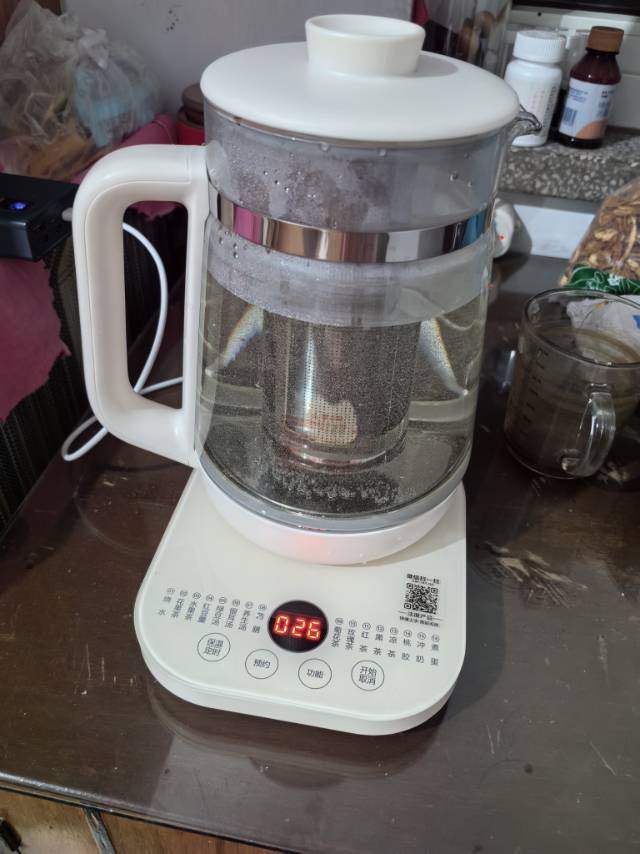 苏泊尔(SUPOR)1.8L大容量养生壶煮茶器煮茶壶316L不锈钢电水壶保温花茶壶烧水壶玻璃面板带滤网SW-18YJ38晒单图