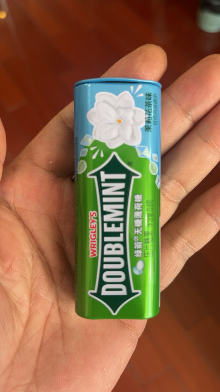 绿箭口香糖泡泡糖零食网红糖果清新口气 23.8g 薄荷糖 茉莉花茶味 铁盒装35粒 -单盒*1晒单图