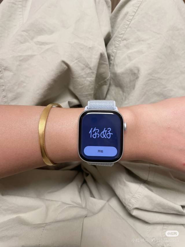 MX1K3CH/B Apple Watch S10 GPS 42 毫米银色铝金属表壳 丹宁色运动型表带-M/L晒单图