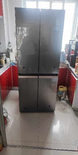 海尔(Haier)406升彩晶一级双变频母婴空间风冷无霜十字四开门家用电冰箱BCD-406WLHTDEDSLU1晒单图