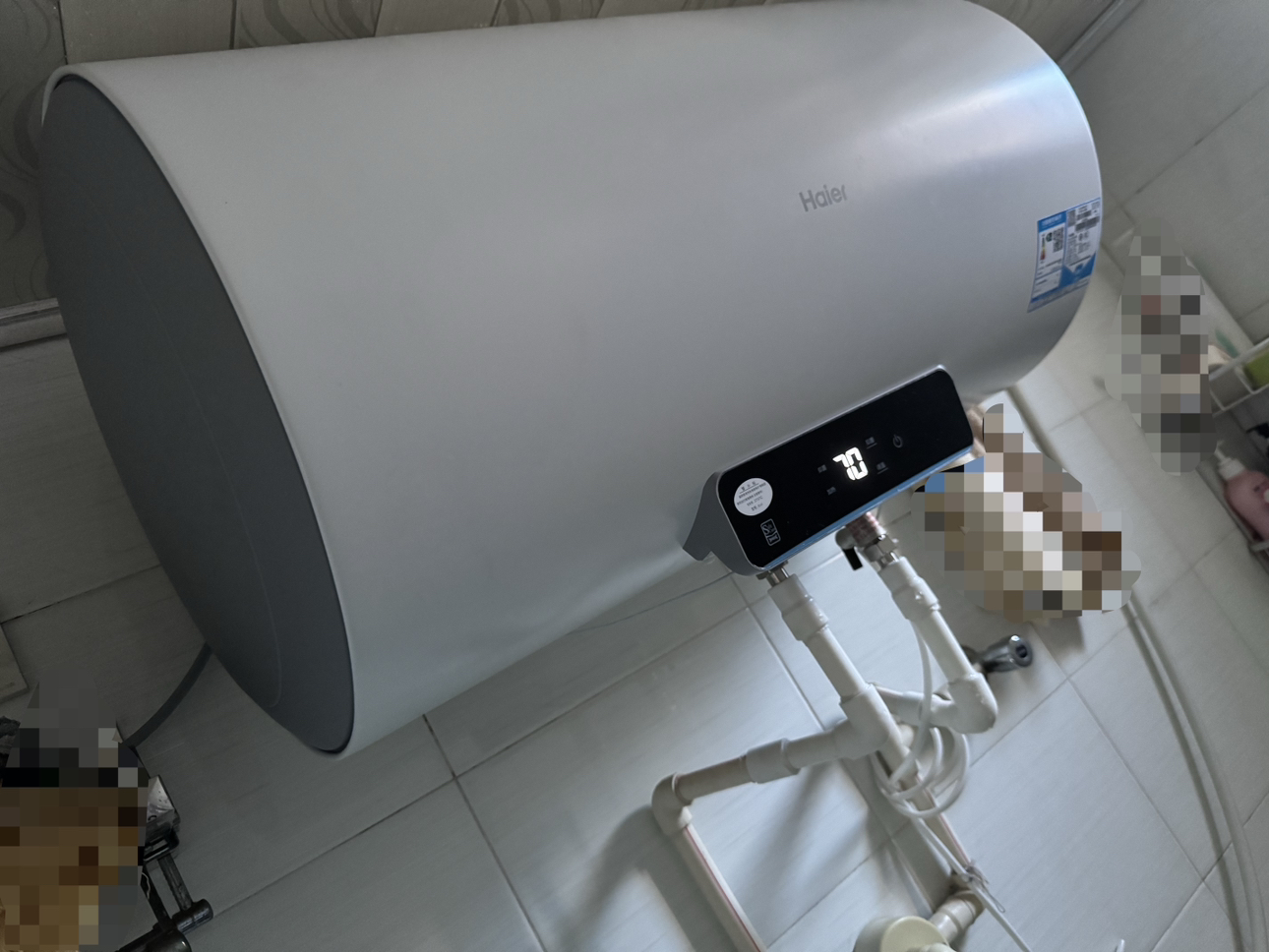 海尔(Haier)[Eco1]60升电热水器 金刚搪瓷胆 国家补贴20%一级能效节能2200W高效加热长效保温抑菌晒单图