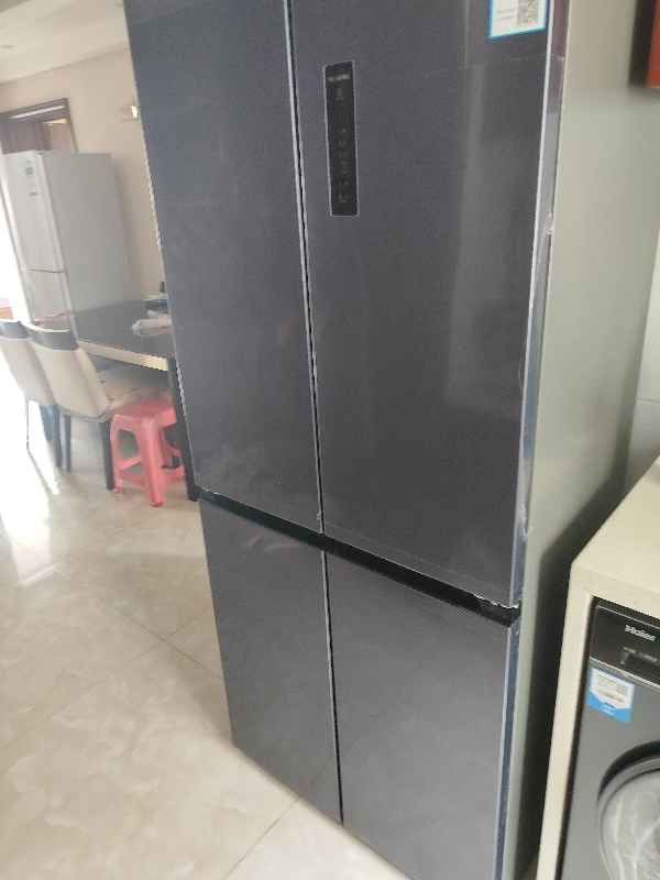 无忧嵌美菱420升超薄零嵌入式十字对开门冰箱60.9cm薄1级家用大容量四开门电冰箱换新自营BCD-420WP9CZX灰晒单图