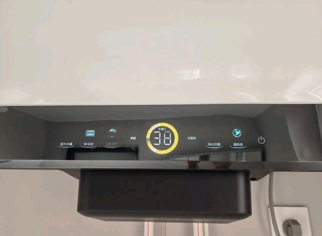 海尔(Haier)80升[小魔盒]瓷净美肤净水洗定制浴超薄扁桶双胆家用电热水器3.3KW变频速热BK3pro 80L晒单图