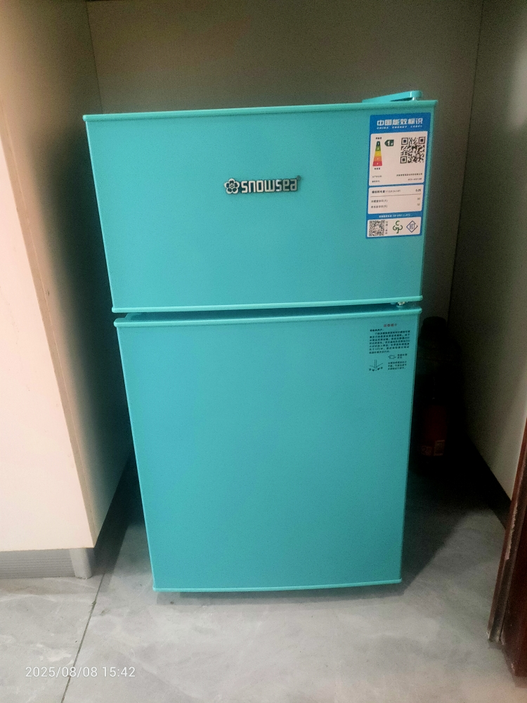 香雪海 小冰箱 家用小型双门冰箱 一级能效电冰箱 迷你小型节能冷藏冷冻 租房 宿舍冰箱 42S118E 蓝色晒单图