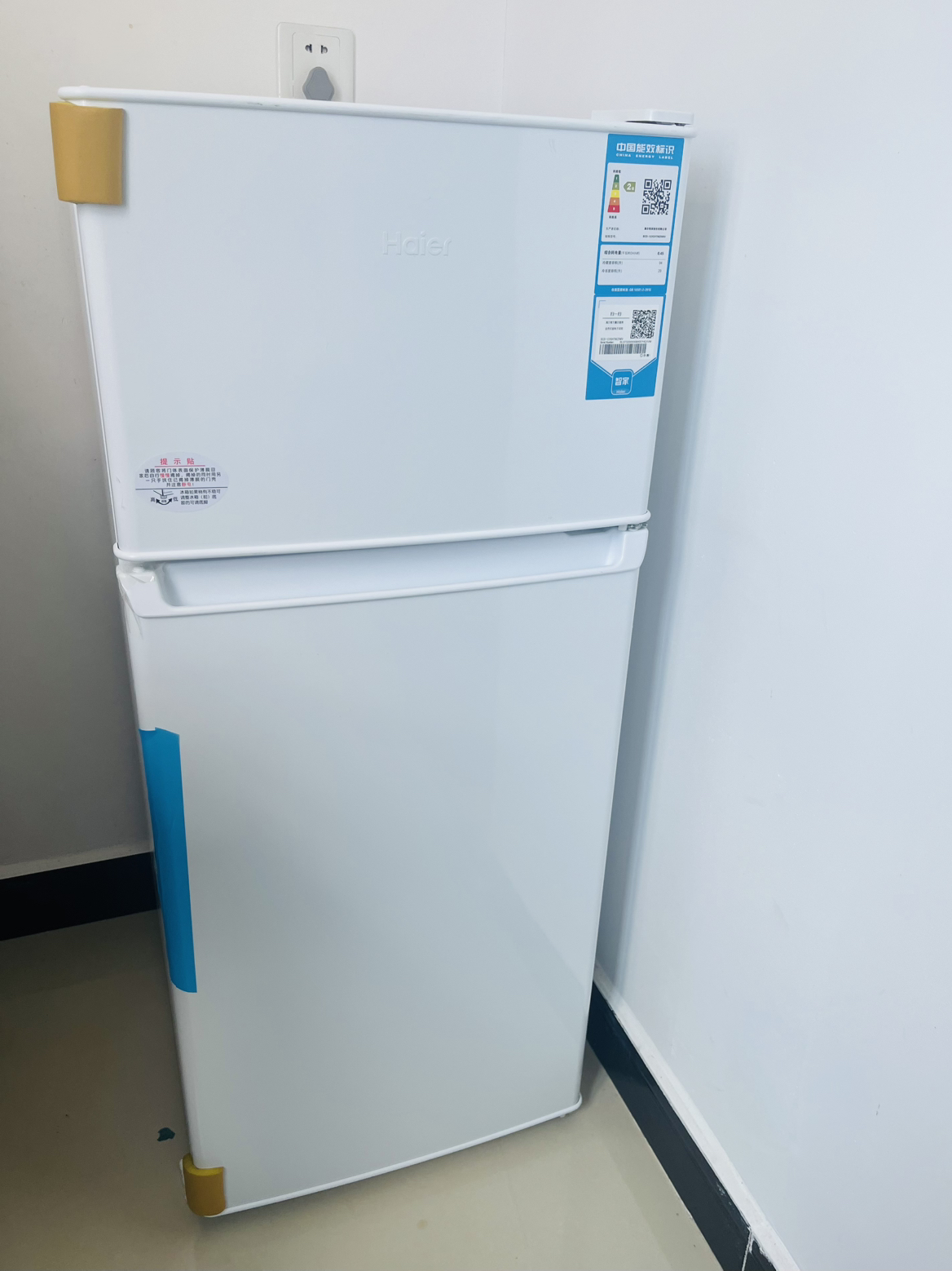 Haier海尔电冰箱123升家用小型 迷你宿舍租房 节能省电两门冰箱 超薄办公室 双门电冰箱晒单图