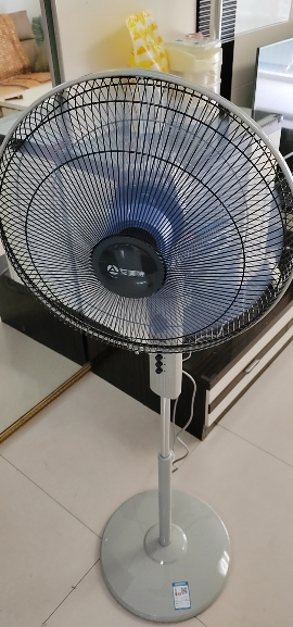 艾美特(Airmate)五叶家用宿舍电风扇大风量摇头机械升降落地扇定时立式风扇16寸浅灰色FS4096T2晒单图