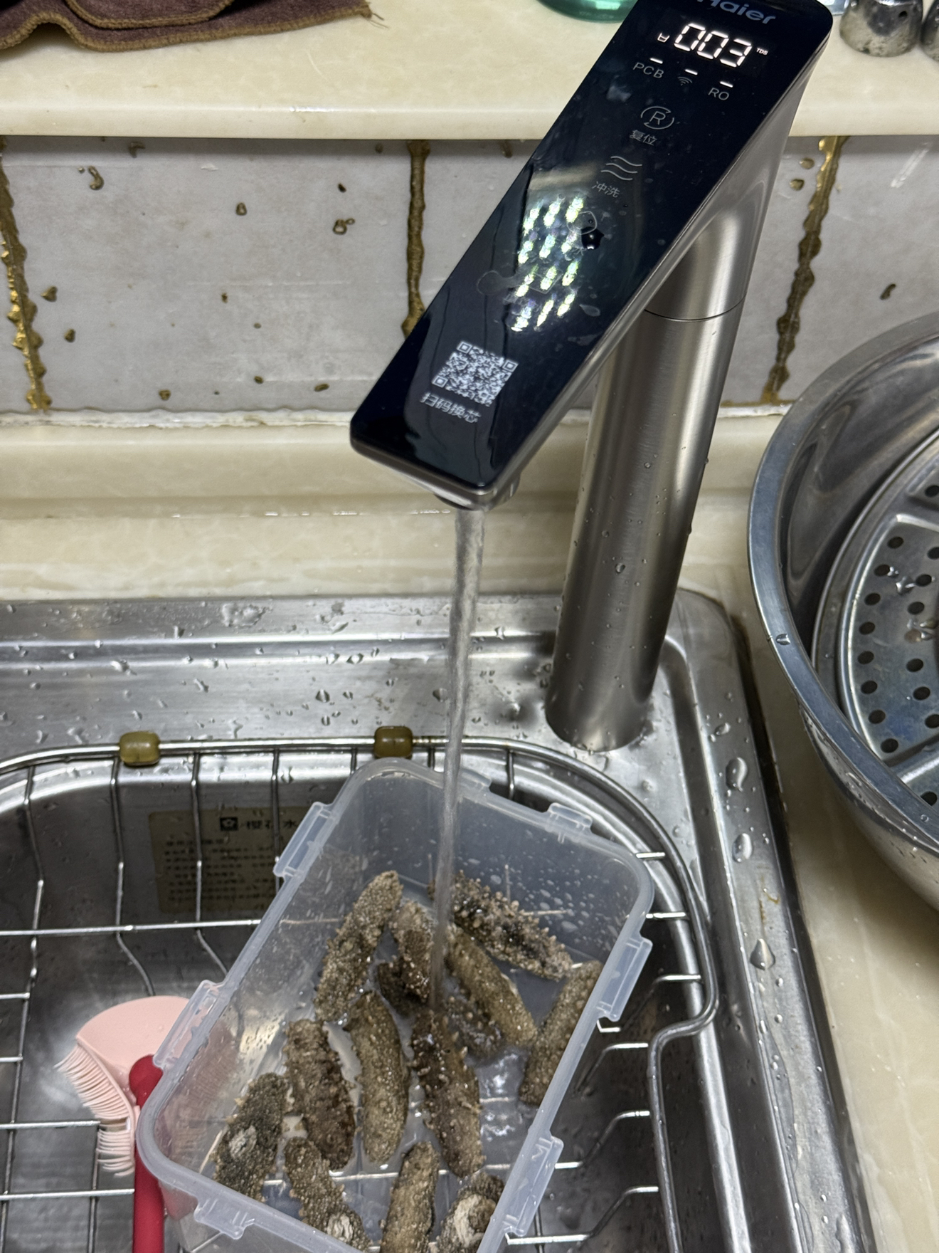 海尔(Haier)[山茶花系列]净水器清梦鲜活水pro1000G厨下净水机HKC2400-R882D2U1晒单图