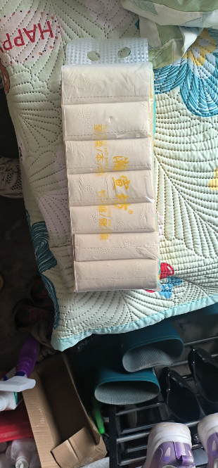瀚宣坊本色竹浆卷纸厕纸手纸卫生纸家庭装无芯卷纸14卷/提晒单图