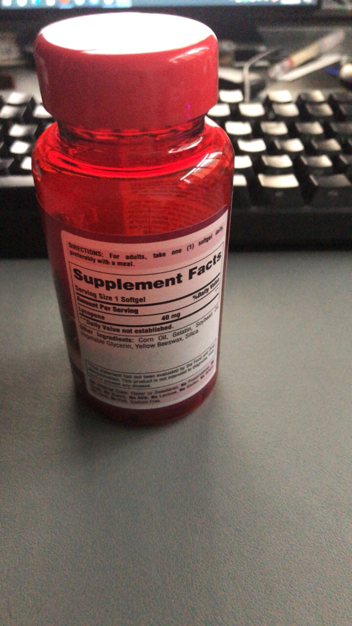 Puritan's Pride 普丽普莱番茄红素软胶囊40mg 60粒/瓶晒单图