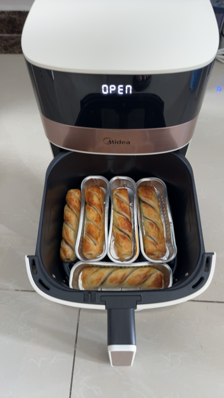 美的(Midea)空气炸锅MF-KZC6381家用6.3升大容量可视智能免翻面电炸锅烹饪机煎烤一体炸锅晒单图
