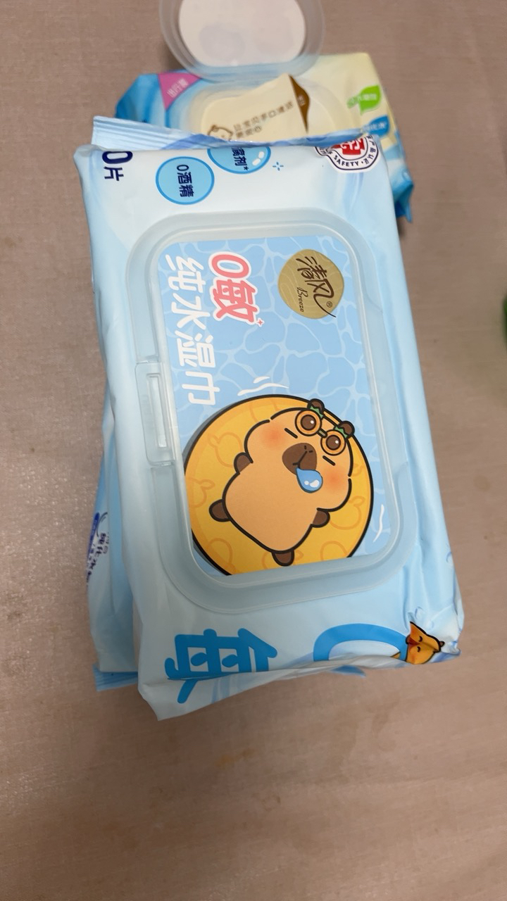清风湿巾60片EDI纯水婴儿便携湿纸巾家庭儿童宝宝湿纸抽取实惠装家用 1包晒单图