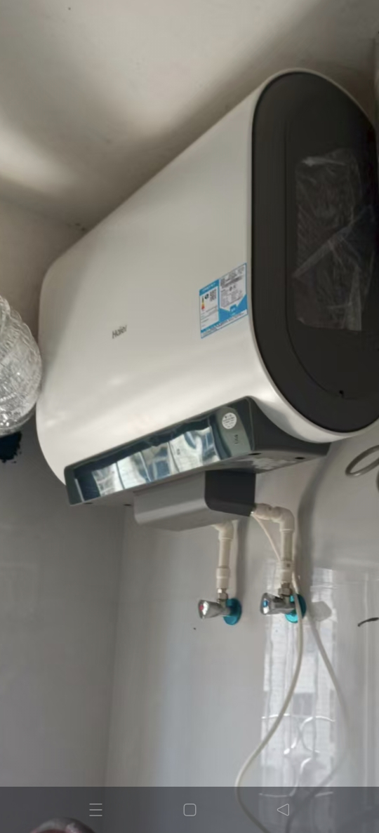 海尔热水器电热水器储水式扁桶双胆家用洗澡一级能效智慧节能上门安装BK3mini 60L 3300W 行业至短 冰雪白外观晒单图