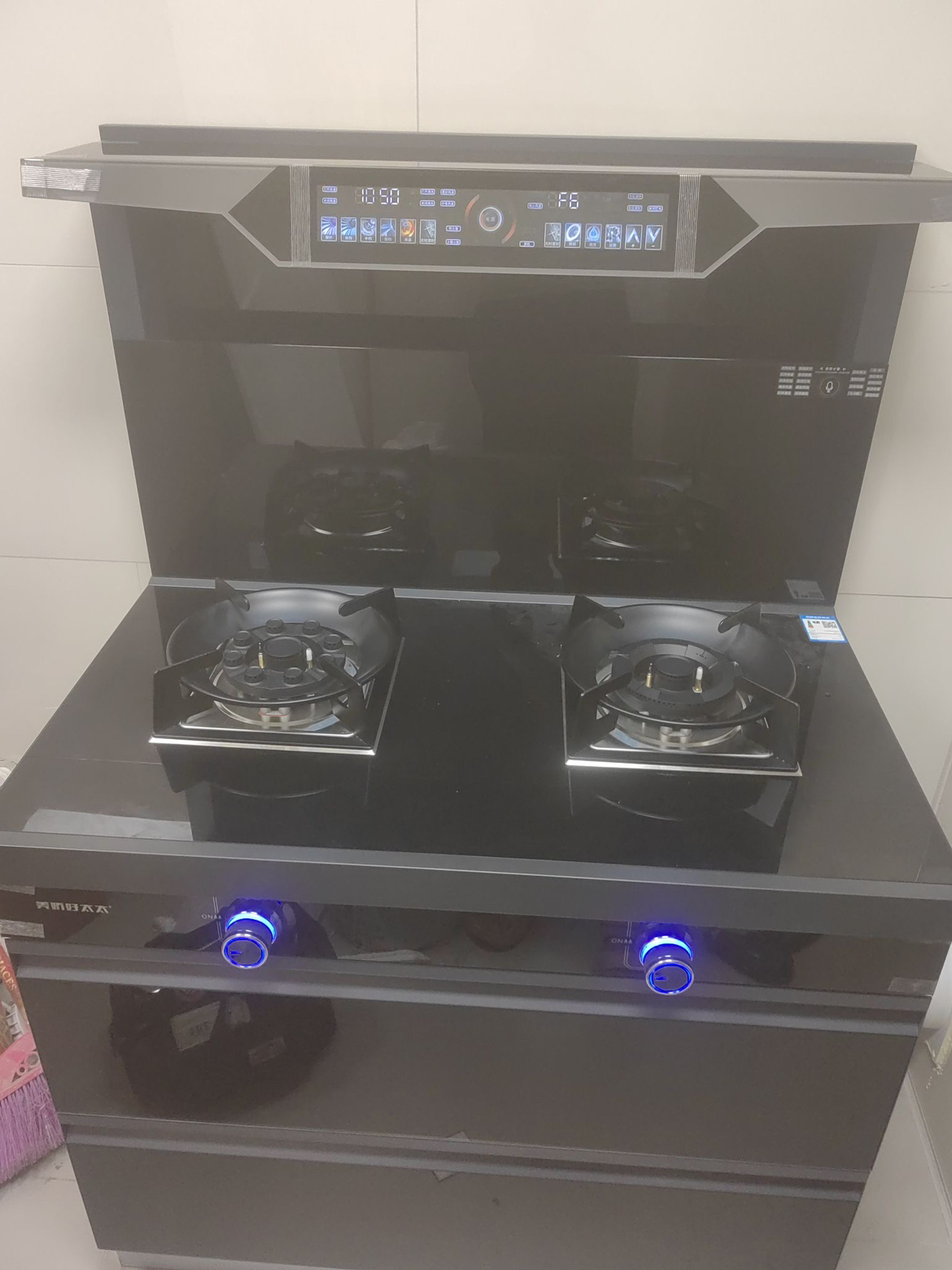 旺厨好太太 集成灶 自动清洗侧吸下排式烟机一体灶 恒温置物台油烟机燃气灶消毒柜家用烟灶消一体 新款智控语音声控 天然气晒单图