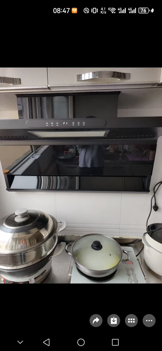 [铜线电机+油电分离]欢呼好太太30立方油烟机顶侧双吸抽油烟机 7字型吸油烟机大吸力家用自动清洗厨房B818定频自行安装晒单图