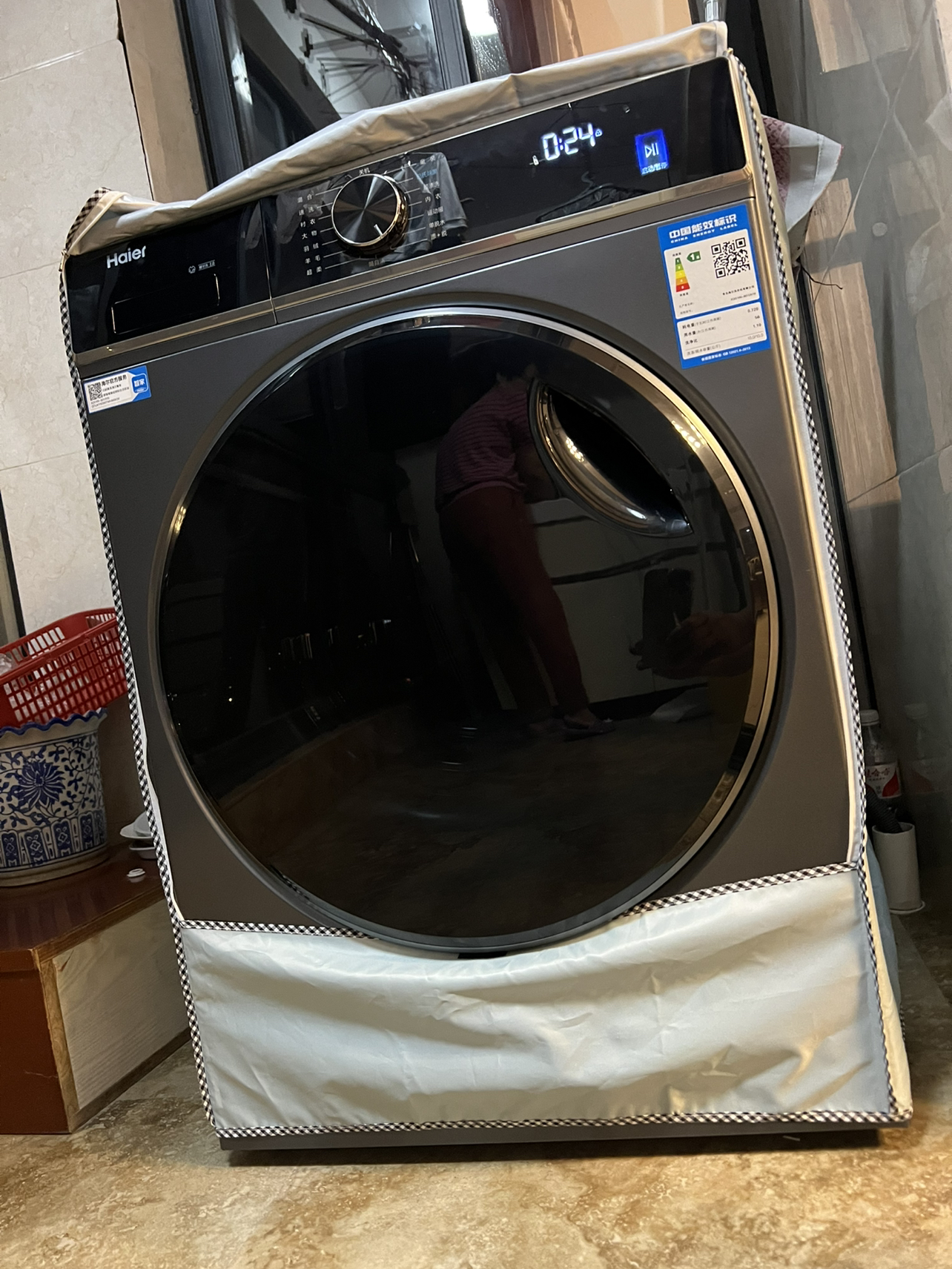 海尔(Haier)初色系列 精华洗2.0 10公斤变频 滚筒洗衣机 平嵌机身 智能投放 XQG100-BD12519晒单图
