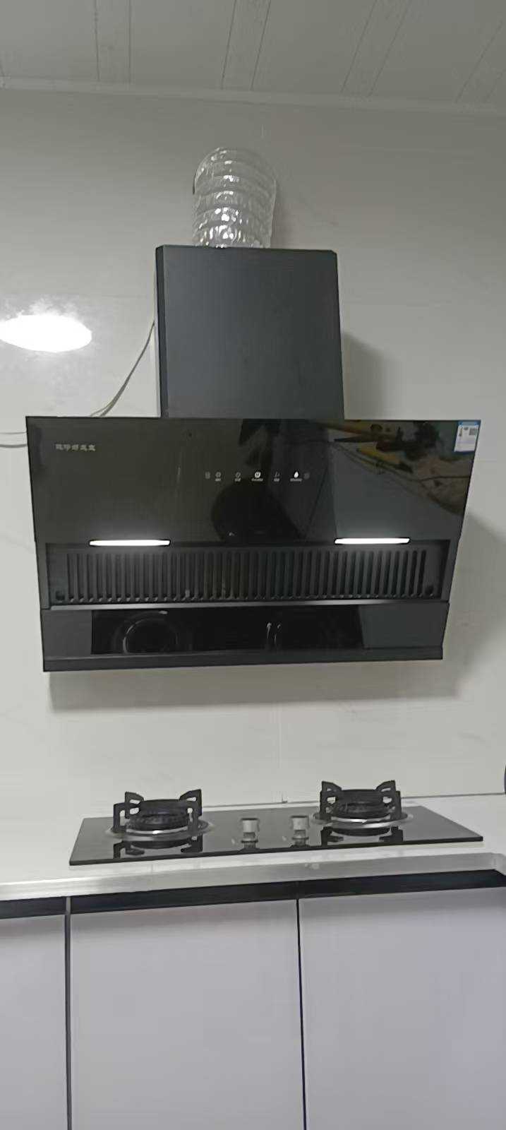 欢呼好太太烟灶套餐 抽油烟机燃气灶两件套 28立方大吸力自动清洗家用抽油烟机厨电套装煤气炉 液化气灶C008+X01晒单图