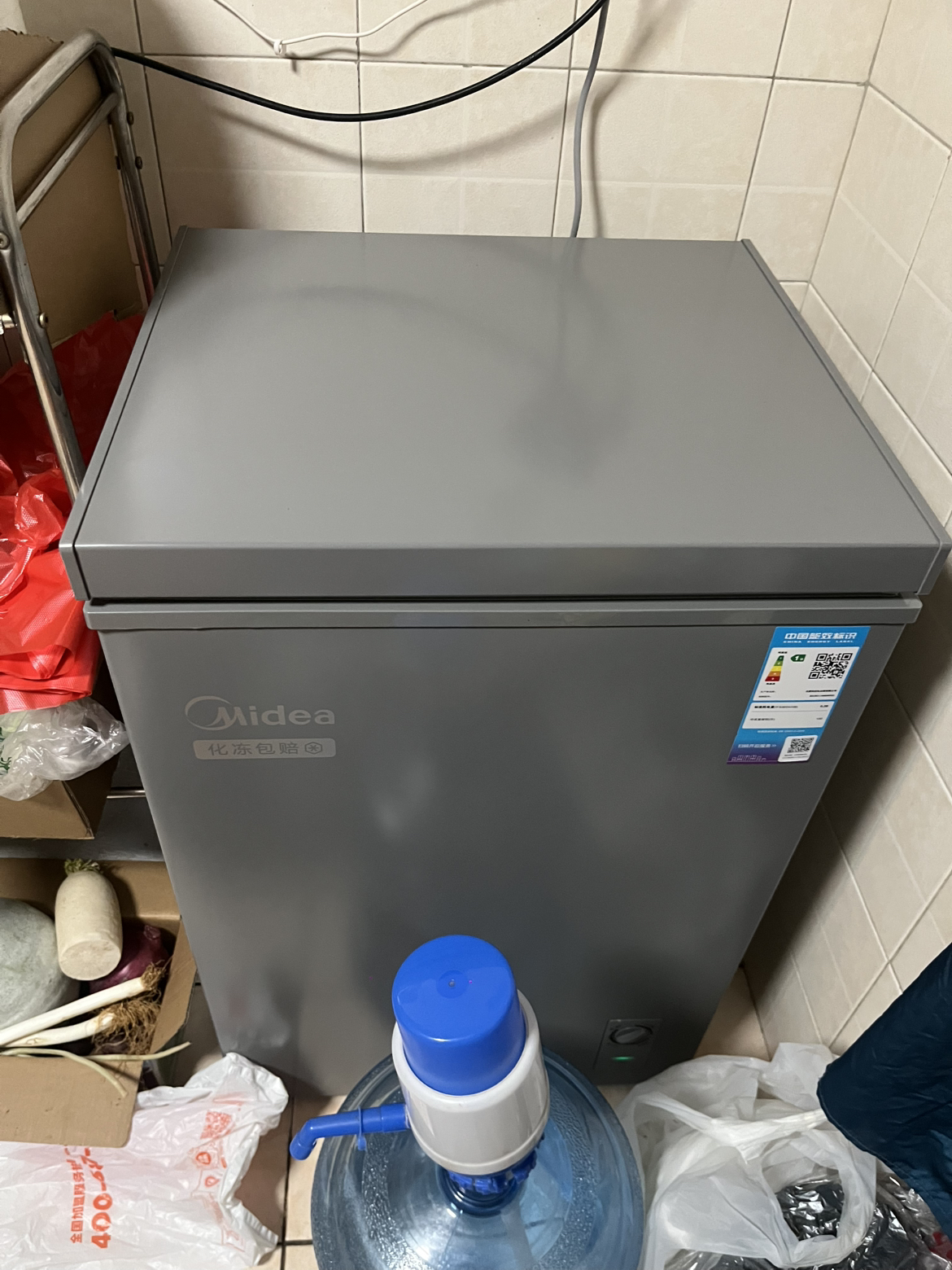 美的(Midea)小冰柜100升低霜家用冷藏冷冻两用茶叶保鲜柜小型冷柜冰箱BD/BC-100KMF(E) 以旧换新晒单图