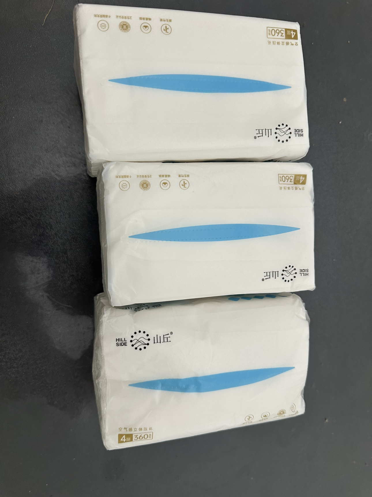 山丘QT系列家用实惠装面巾纸白色四层抽取式纸面巾-M码3包装晒单图